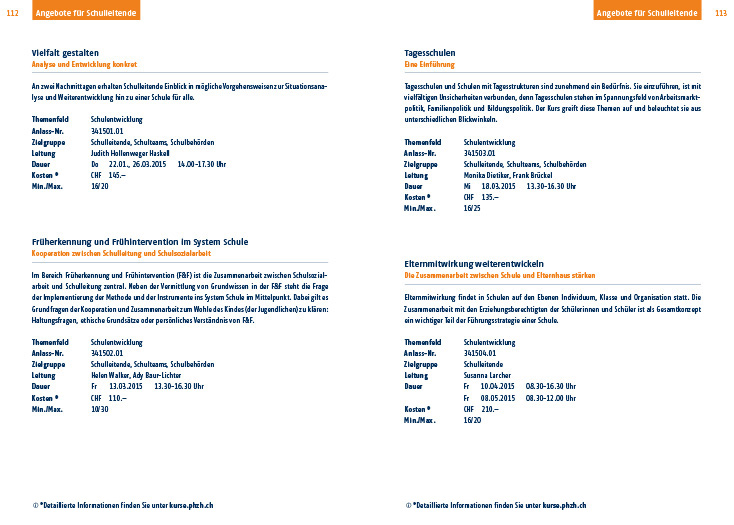 Weiterbildungskatalog